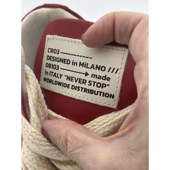 Christian Zerotre CALIPSO 300 Fuxia Leather Red High Top Sneakers Size 37 Italy - Picture 3 of 13